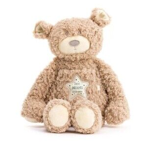 Demdaco Fuzzy Sweet Dreams Bear Brown Plush Children's Stuffed Toy Belly Book